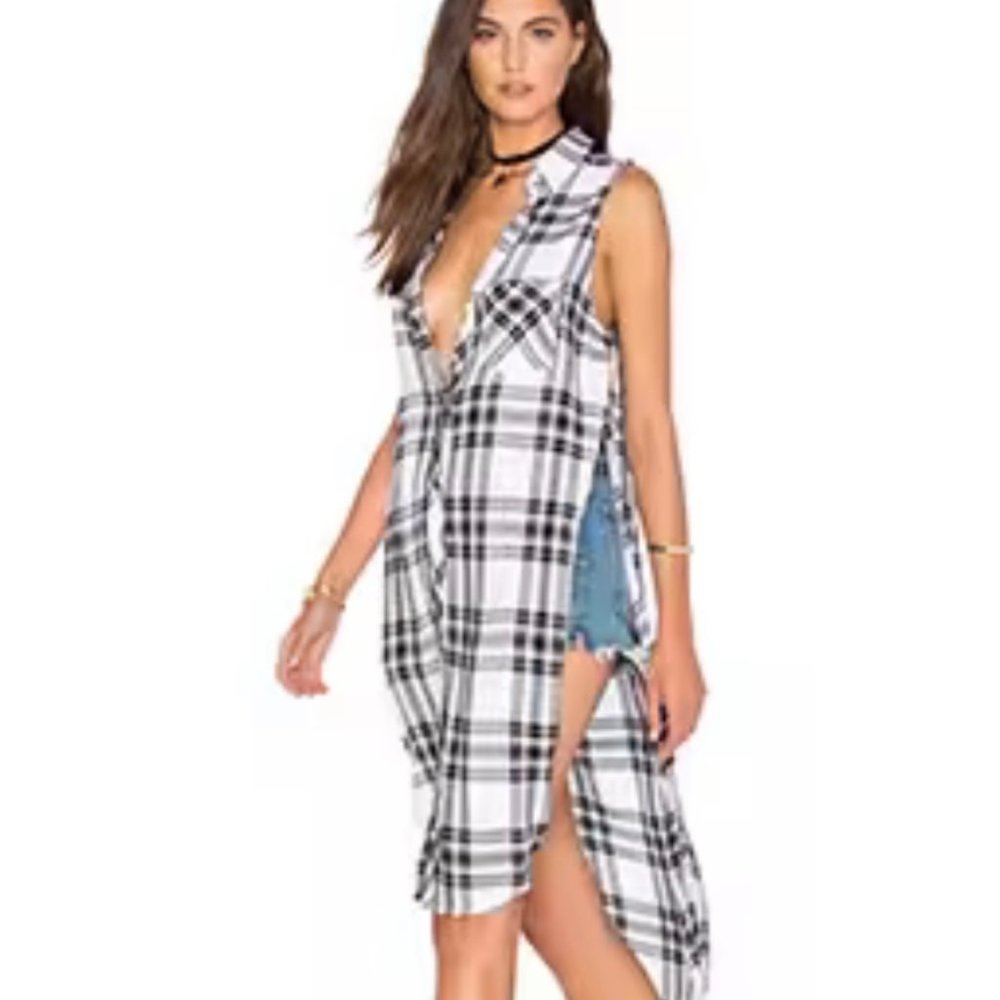Rails Jordyn Sleeveless Button Up Striped Flannel… - image 1